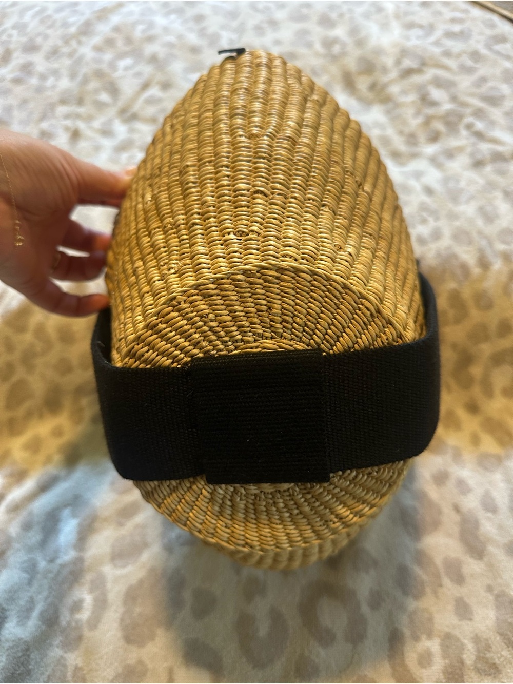 Sophie mini webbing-trimmed woven straw tote - Picture 7 of 7
